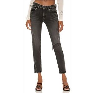 Moussy Lenwood Skinny Black Distressed Dark Wash Jean Mid Rise Womens Size 27